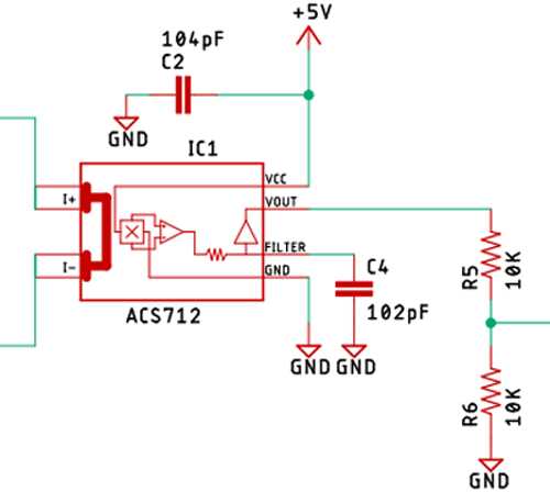 acs712 current sensor circuit diagram