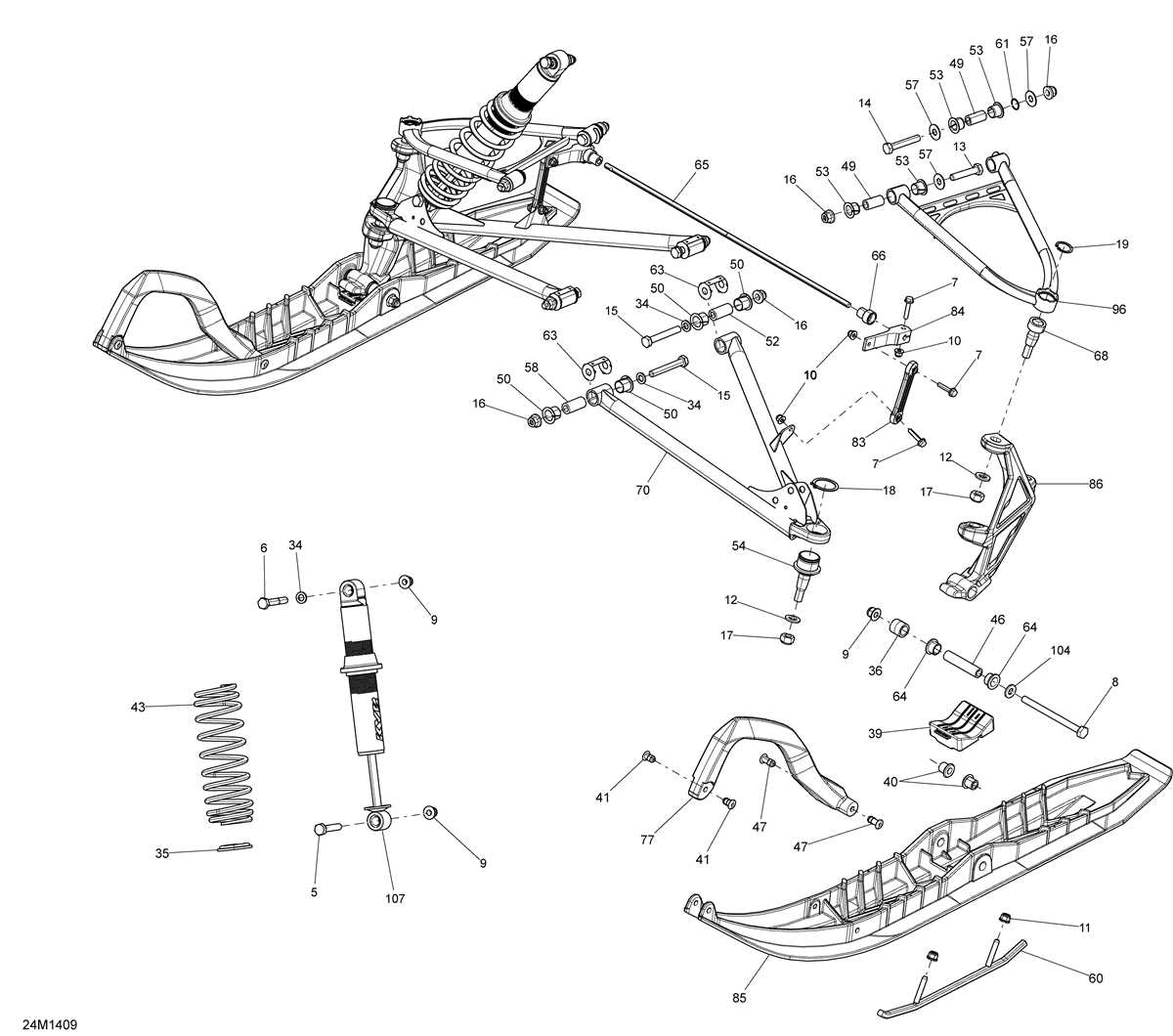 parts of a snowmobile diagram