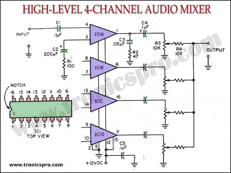 audio mixer circuit diagram audio mixer circuit diagram