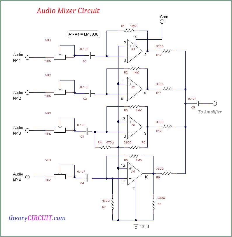 audio mixer circuit diagram audio mixer circuit diagram