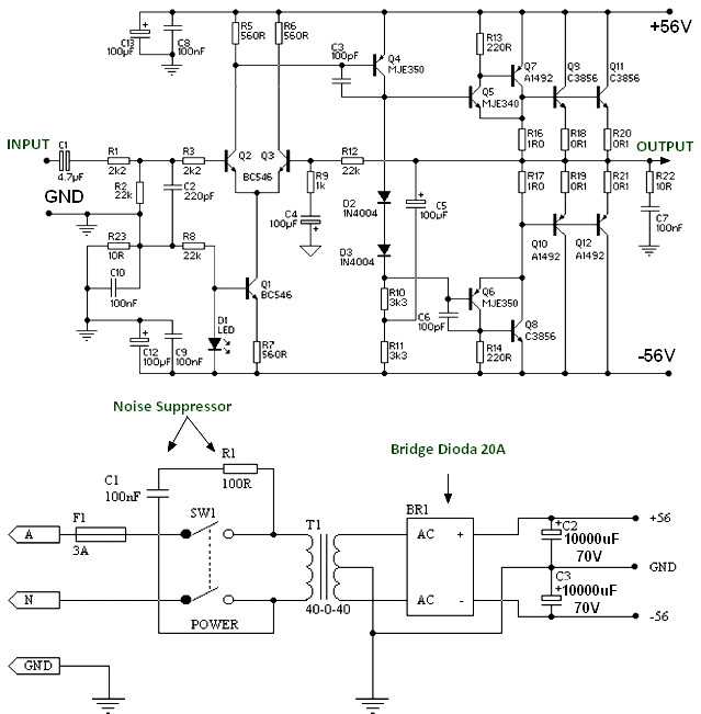 amplifier circuit diagram 1000w