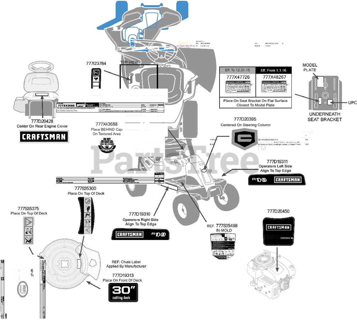 craftsman riding mower parts diagram
