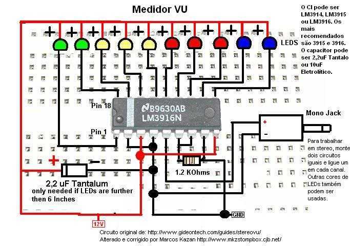 lm3915 vu meter circuit diagram lm3915 vu meter circuit diagram