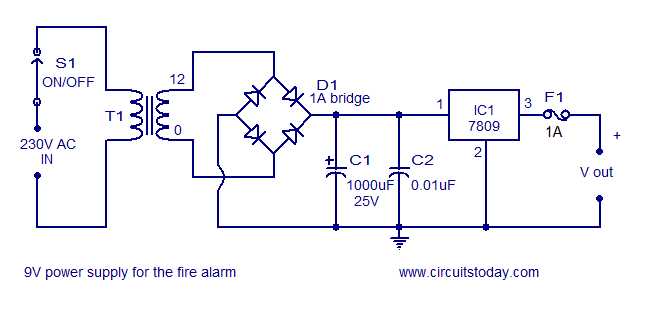 circuit diagram fire alarm system