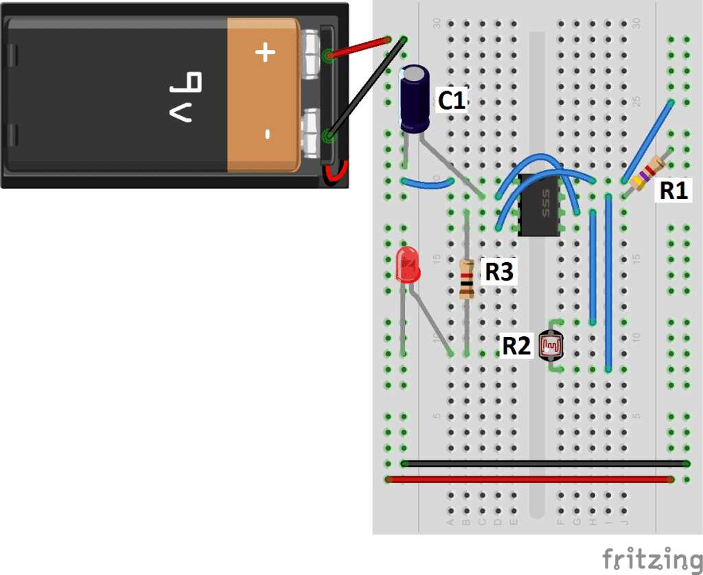 circuit diagram for 555 timer
