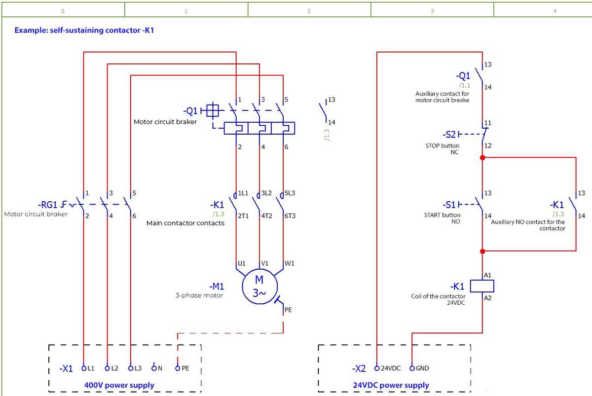 contactor circuit diagram