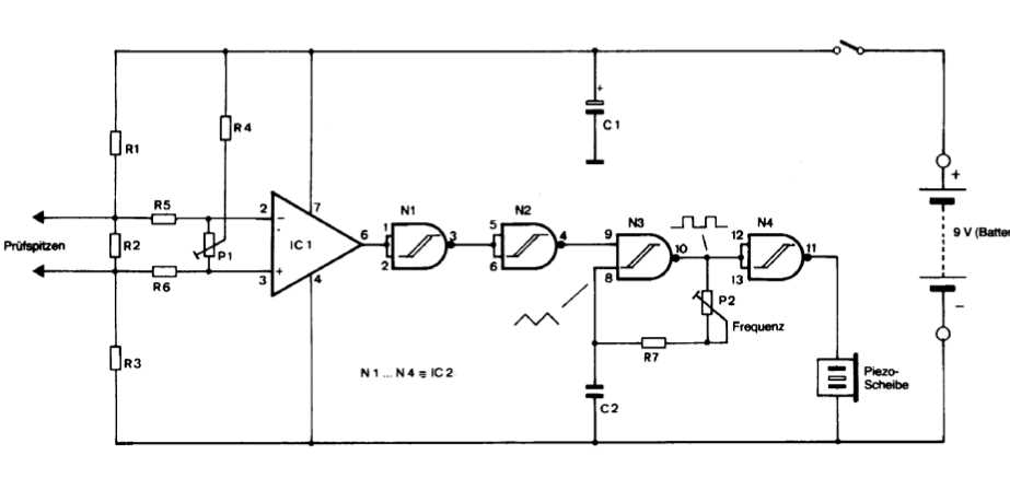 continuity tester circuit diagram