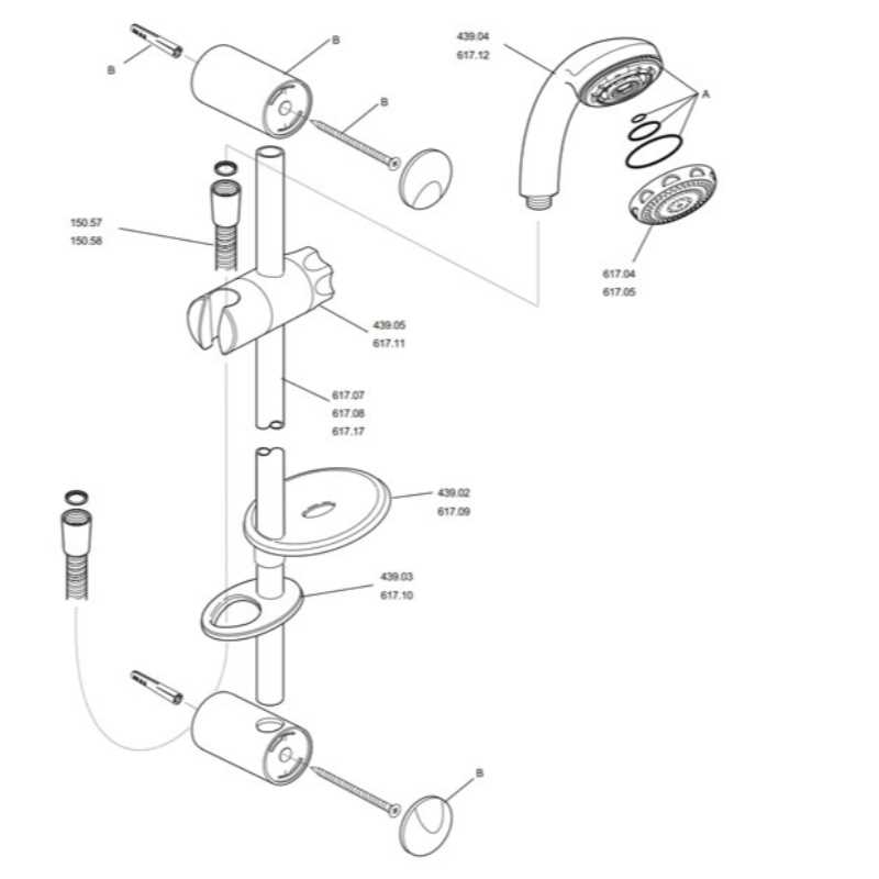 diagram shower head parts