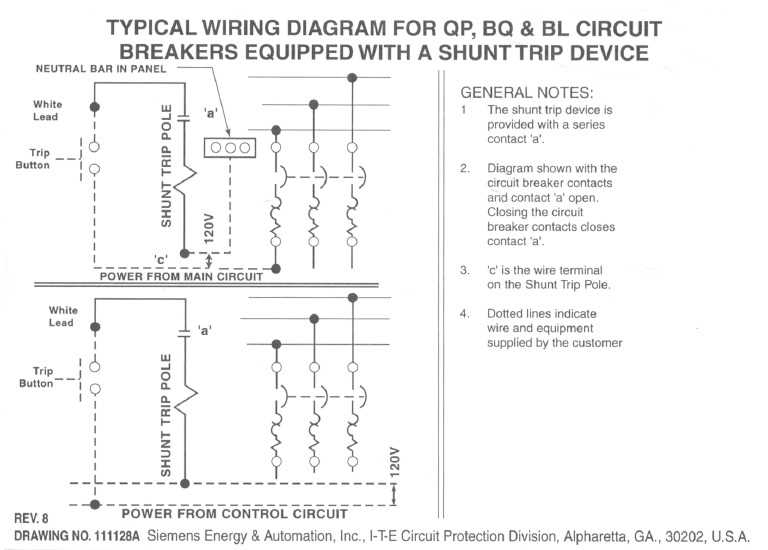 eaton shunt trip breaker wiring diagram