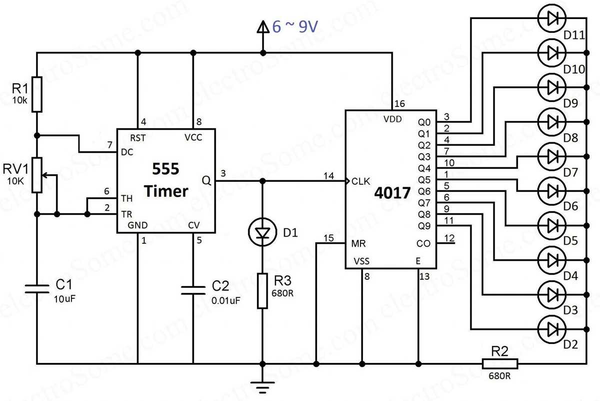 ic 4017 circuit diagram