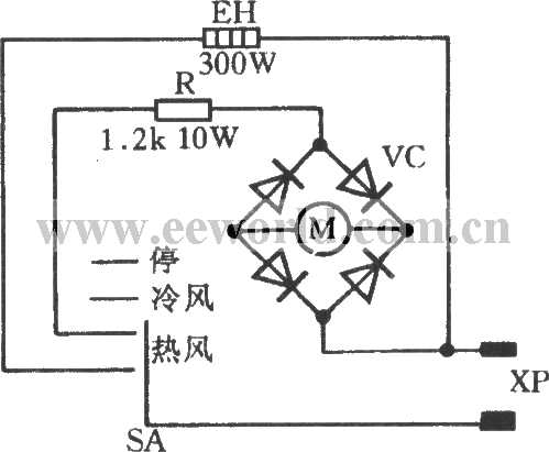 circuit diagram of a hair dryer