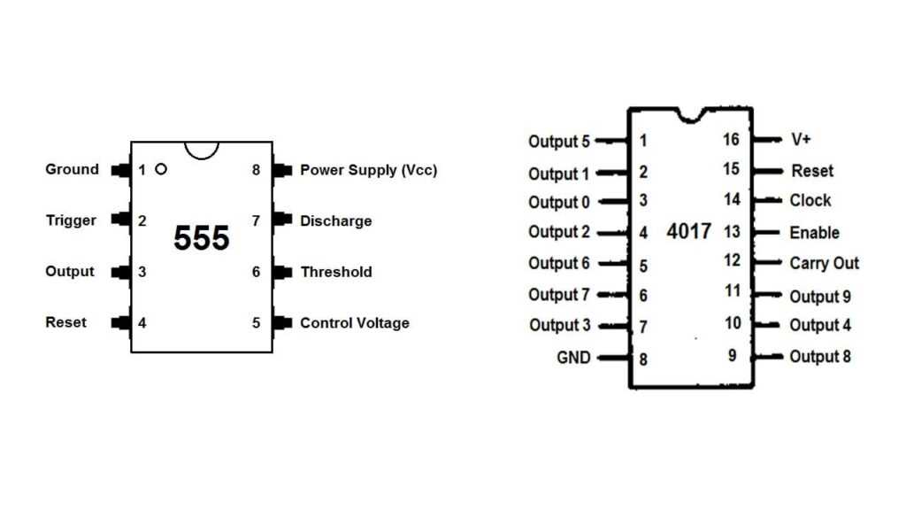 4017 led chaser circuit diagram