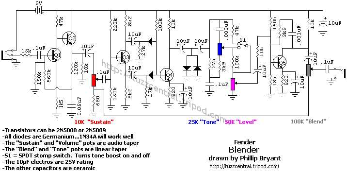 fuzz pedal circuit diagram