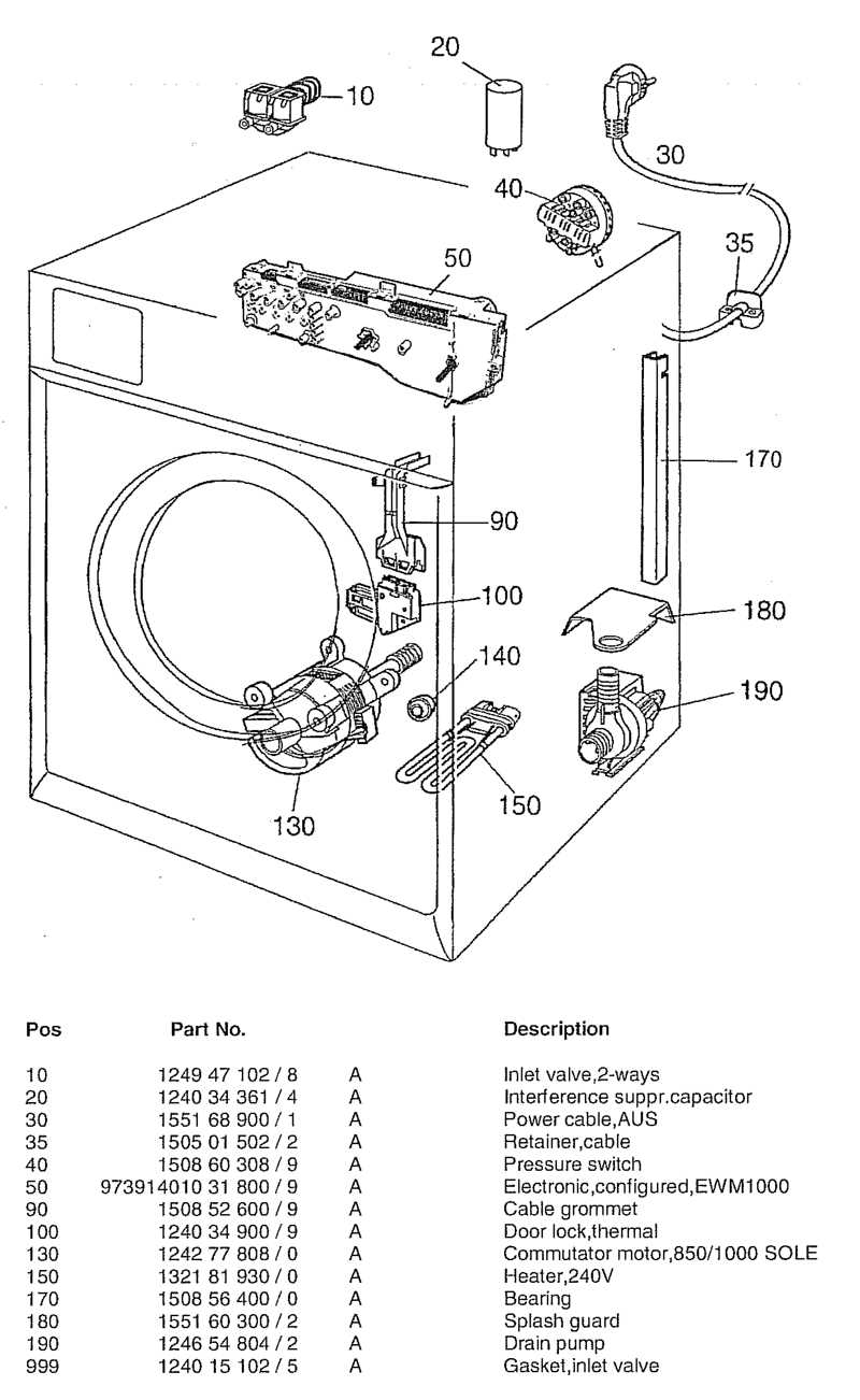 front load washing machine parts diagram