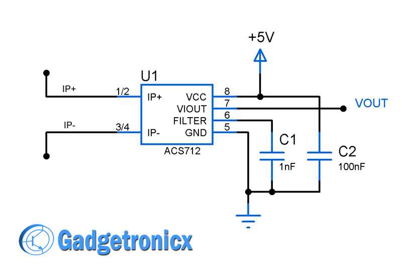 acs712 current sensor circuit diagram
