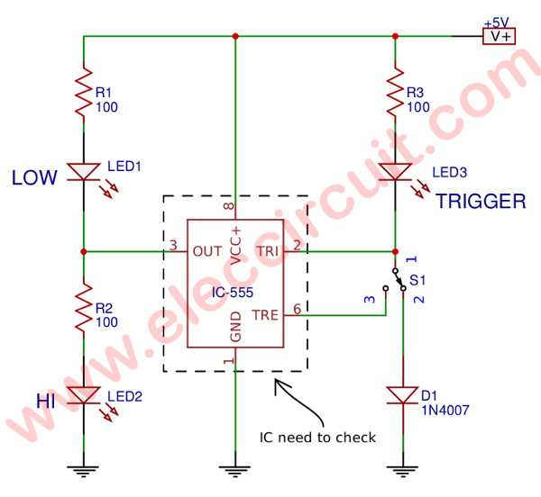 ic 555 circuit diagram