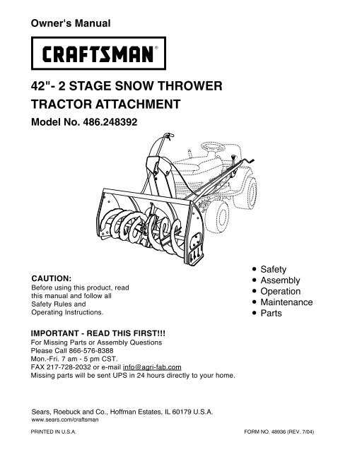 parts diagram craftsman snowblower
