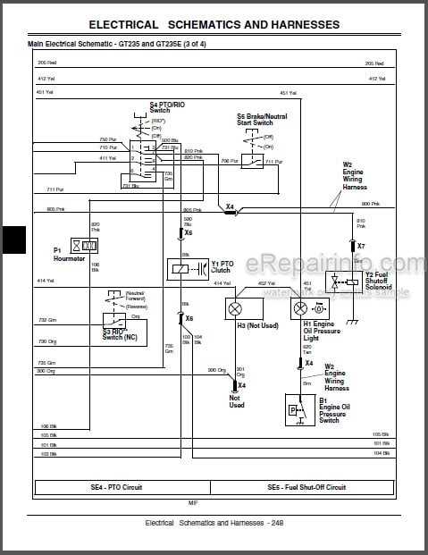 john deere gt235 mower deck parts diagram
