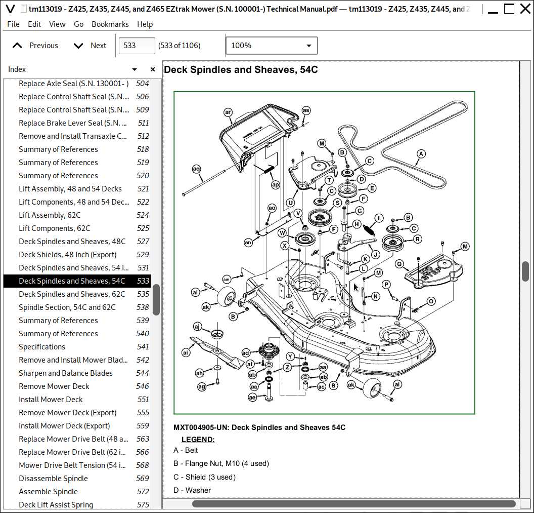 john deere z465 parts diagram