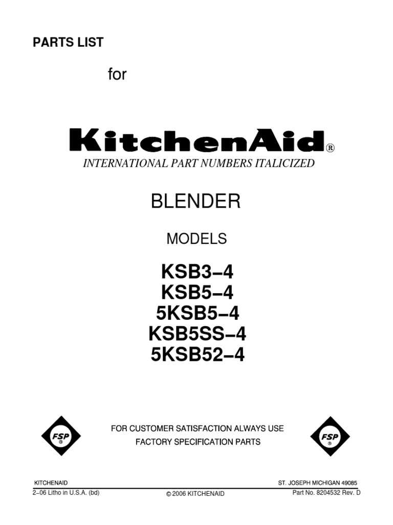 kitchenaid blender parts diagram