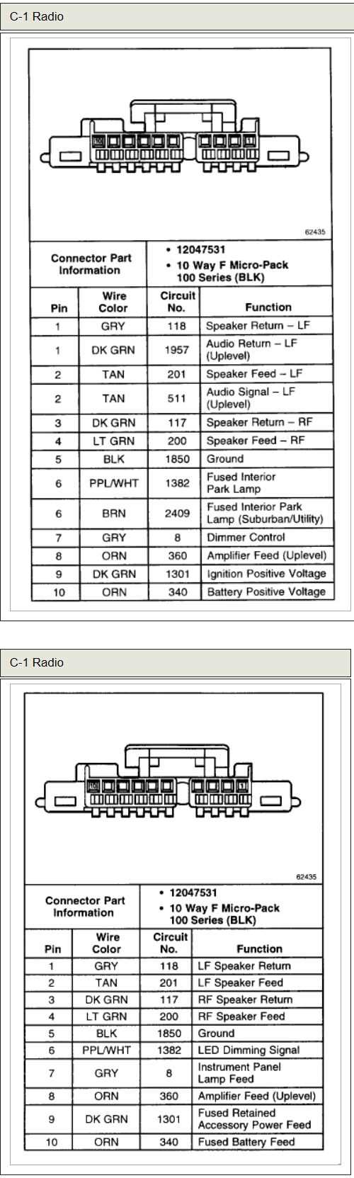 2002 chevy silverado radio wiring harness diagram