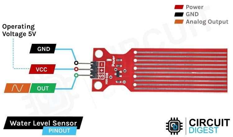 capacitive water level sensor circuit diagram