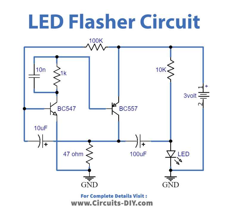 flashing led lights circuit diagram