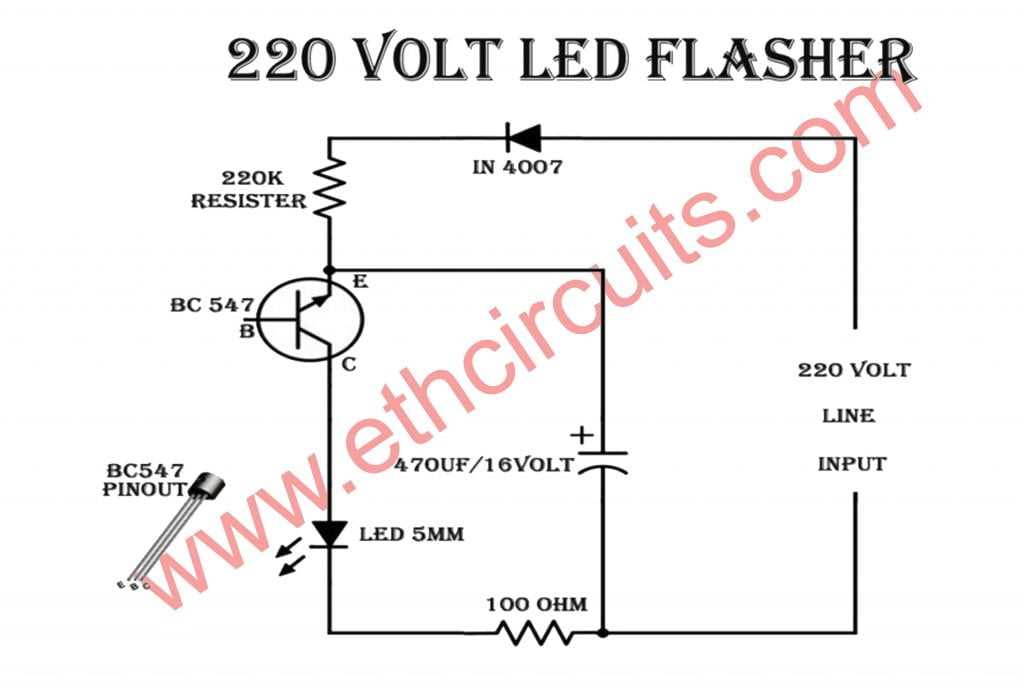 led lamp circuit diagram 230v