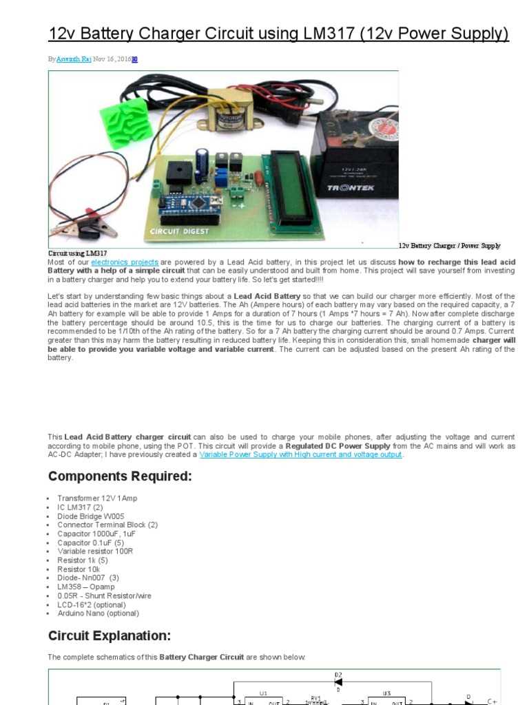 lm317 battery charger circuit diagram lm317 battery charger circuit diagram