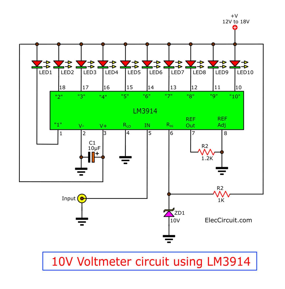 lm3914 vu meter circuit diagram lm3914 vu meter circuit diagram