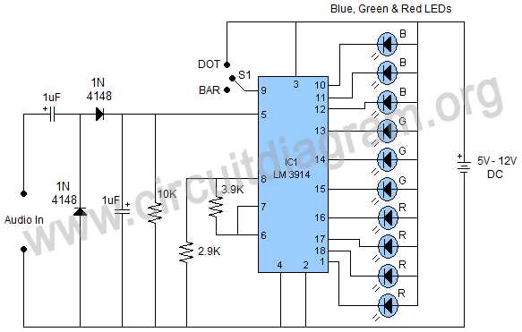 lm3915 vu meter circuit diagram lm3915 vu meter circuit diagram