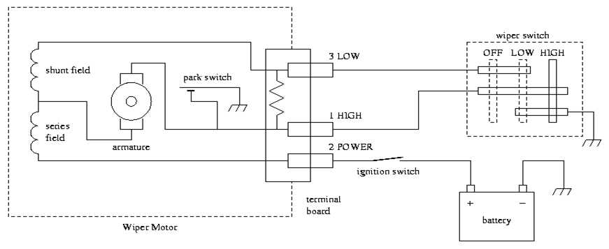 3 wire wiper motor wiring diagram