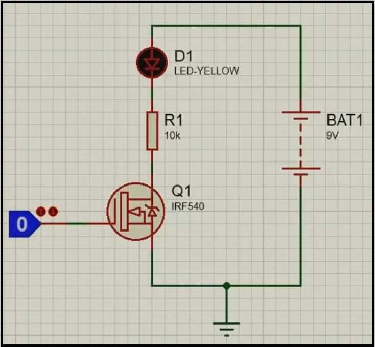mosfet as a switch circuit diagram