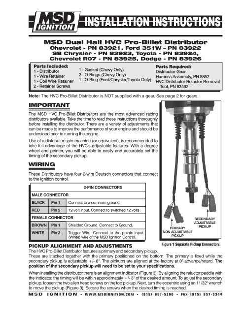 msd pro billet distributor wiring diagram