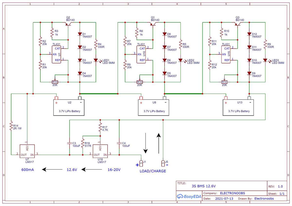 bms circuit diagram for lithium ion battery