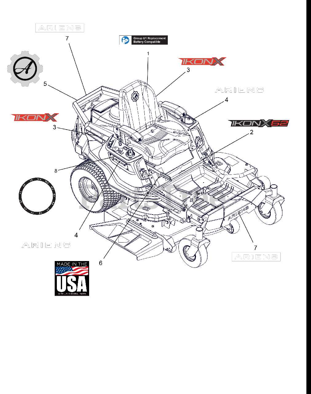 ariens ikon x 52 parts diagram