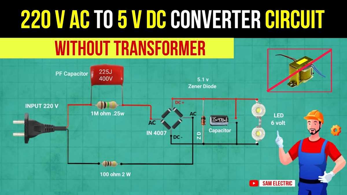 ac to dc converter circuit diagram without transformer