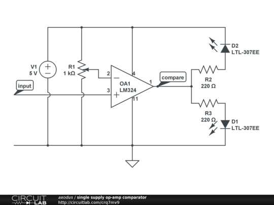 op amp comparator circuit diagram