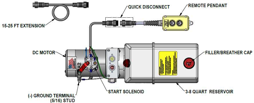 12 volt single acting hydraulic pump wiring diagram