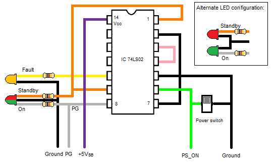 pc power supply wiring diagram