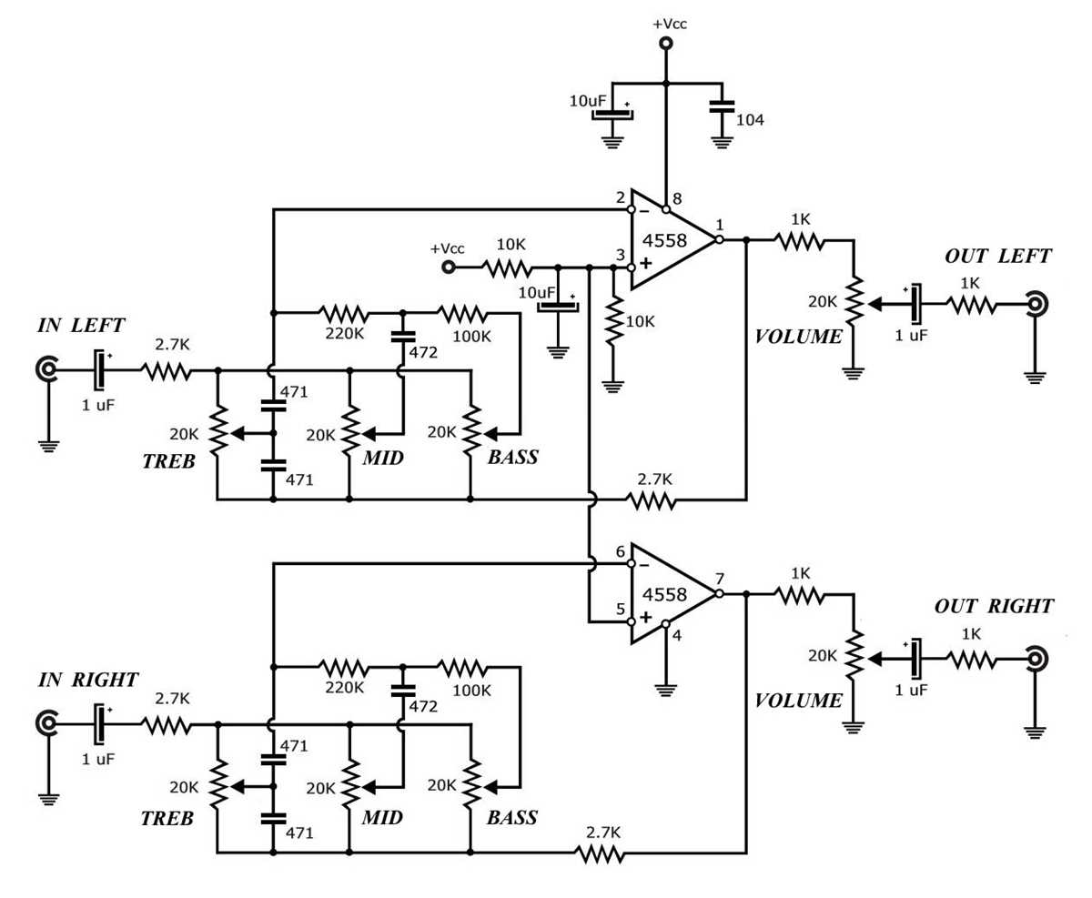 4558 equalizer circuit diagram