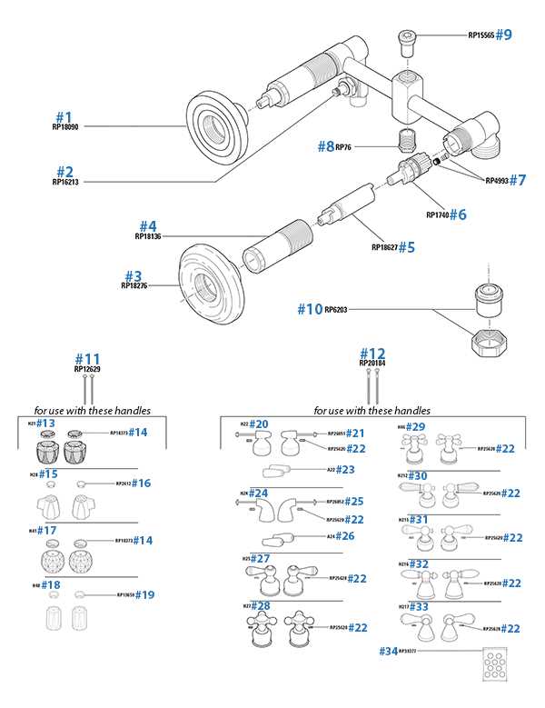 bath faucet parts diagram