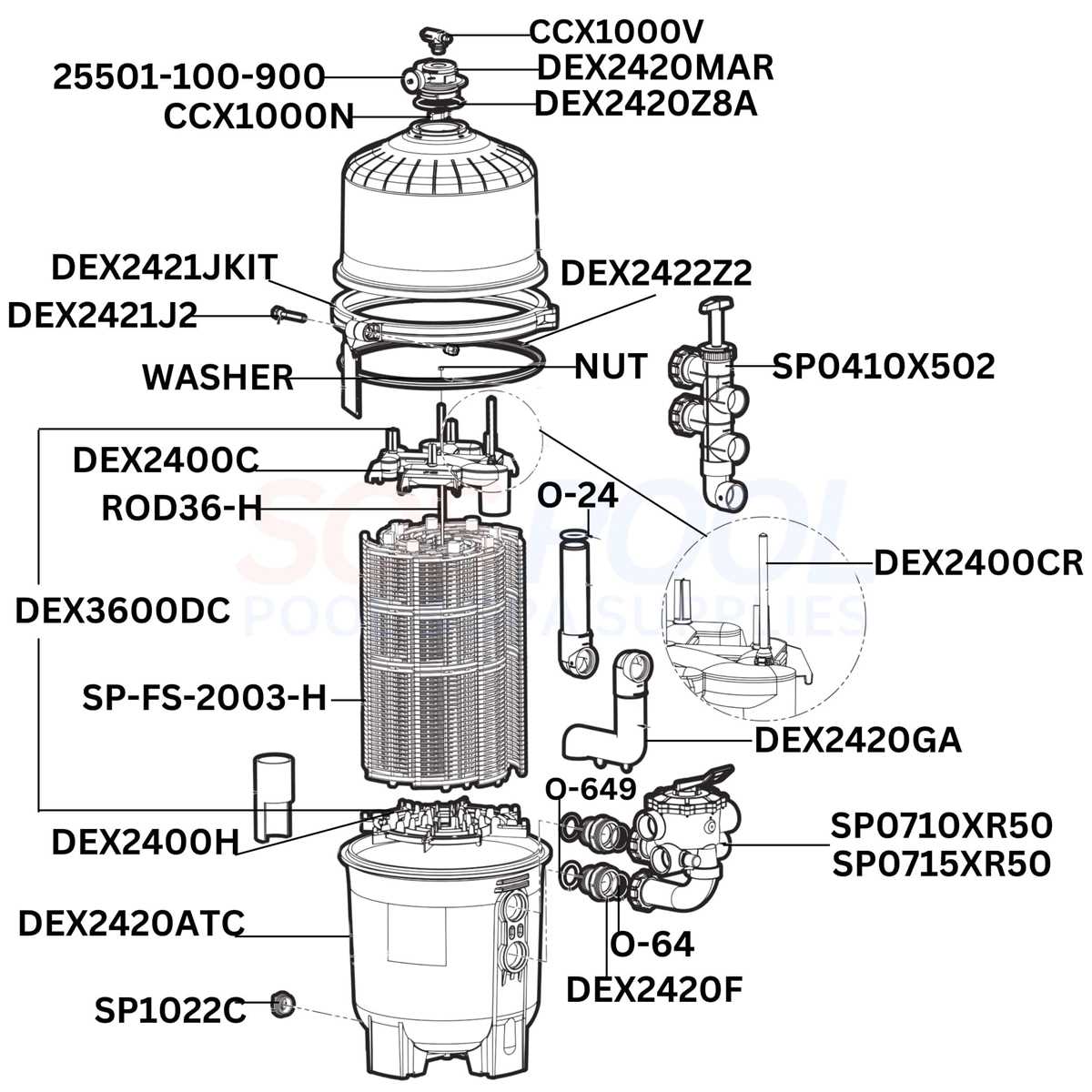 hayward pro series sand filter parts diagram