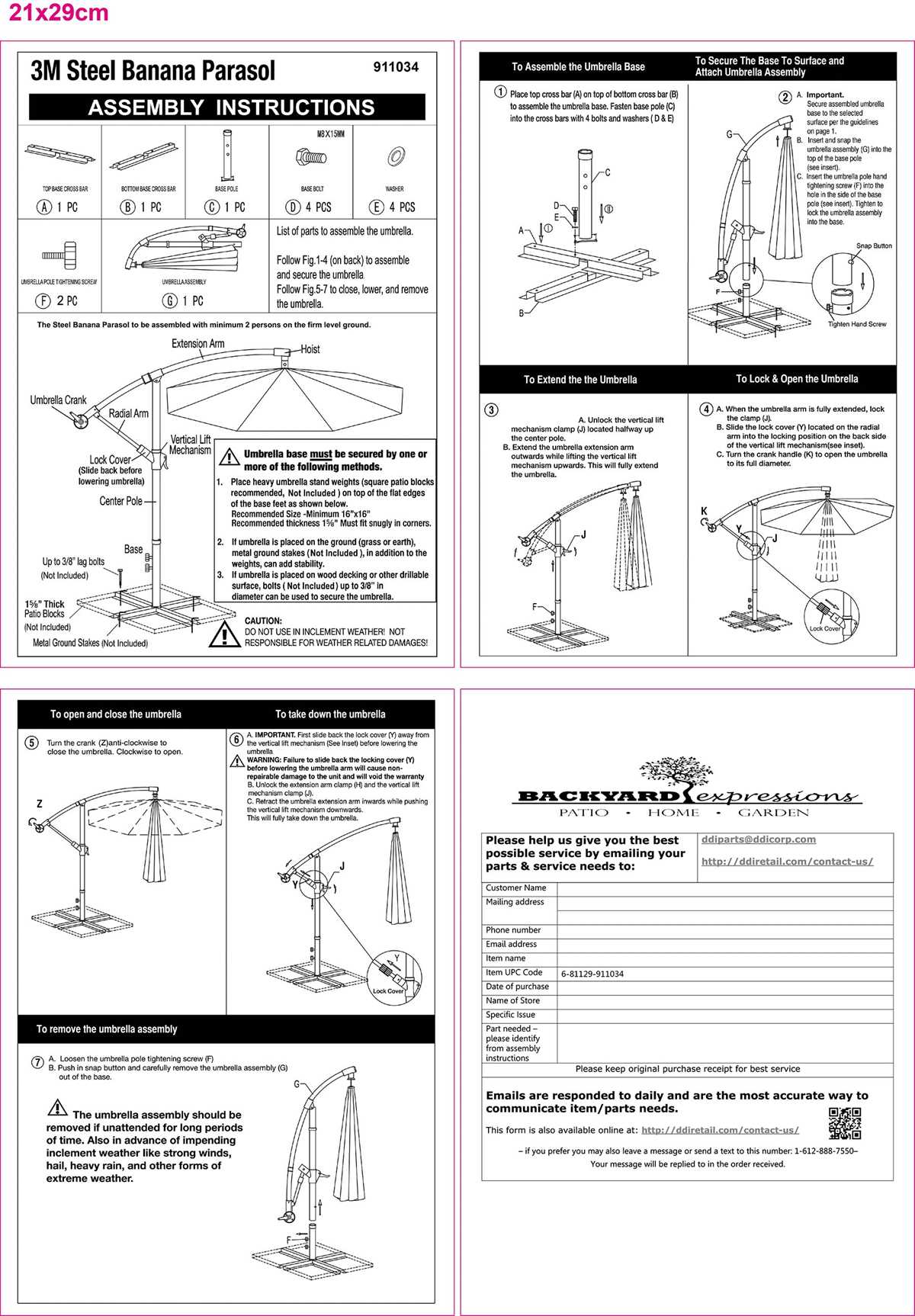 replacement part cantilever umbrella parts diagram