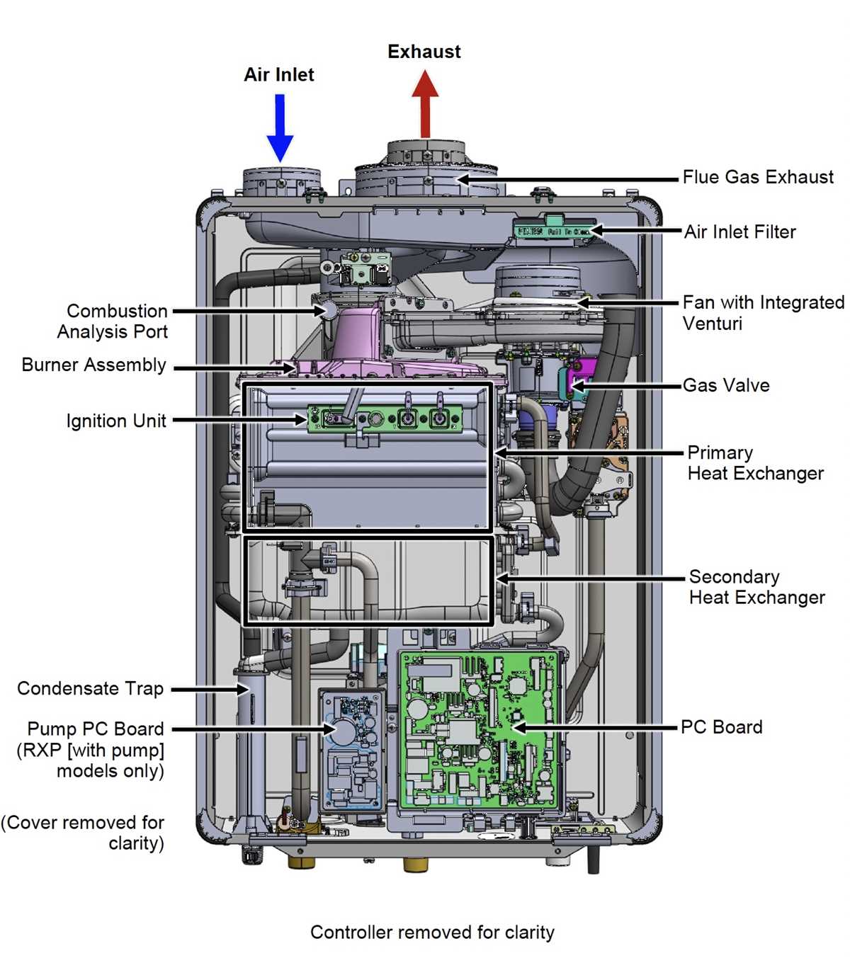 rheem tankless water heater parts diagram