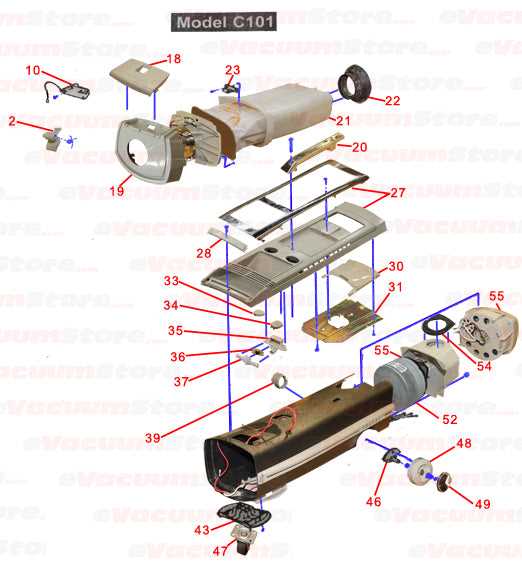 parts of a vacuum cleaner diagram