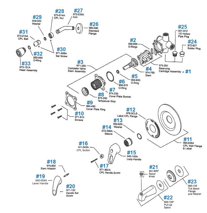 shower plumbing parts diagram