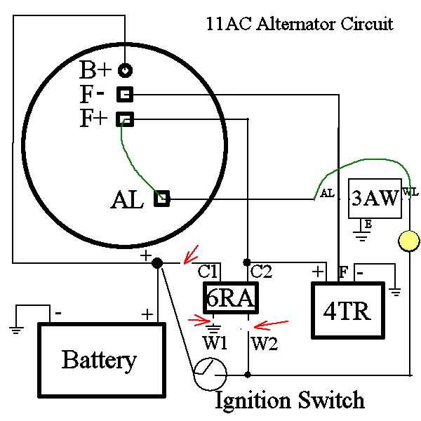 wiring diagram for 3 wire alternator
