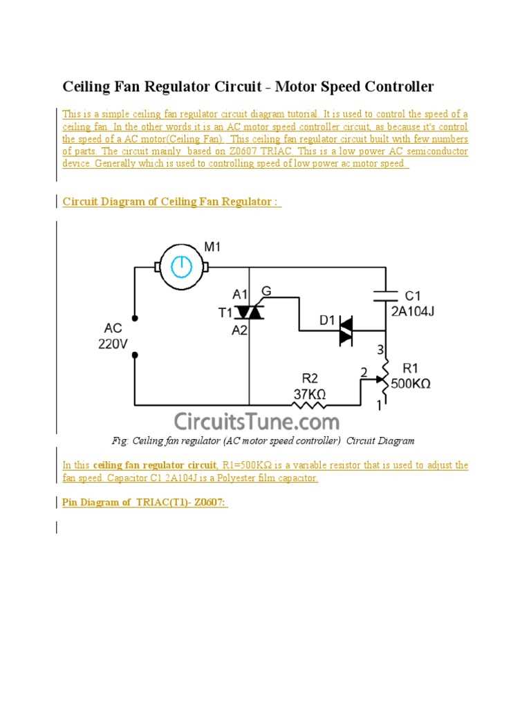 fan regulator circuit diagram
