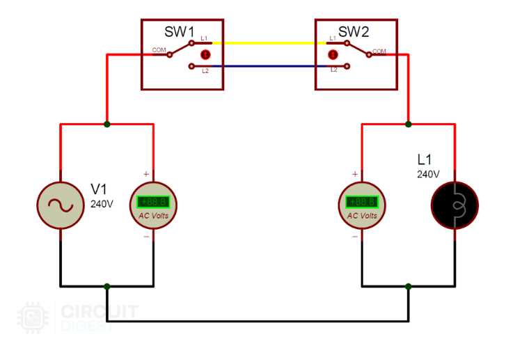 two way lighting circuit wiring diagram